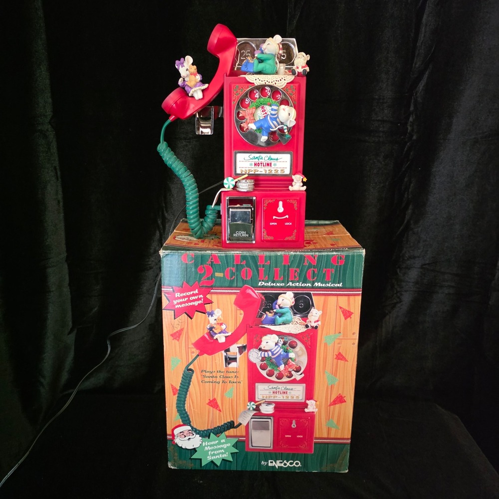 VTG‎ Enesco Calling 2-Collect Deluxe Action Musical Santa Hotline Phone Boxed